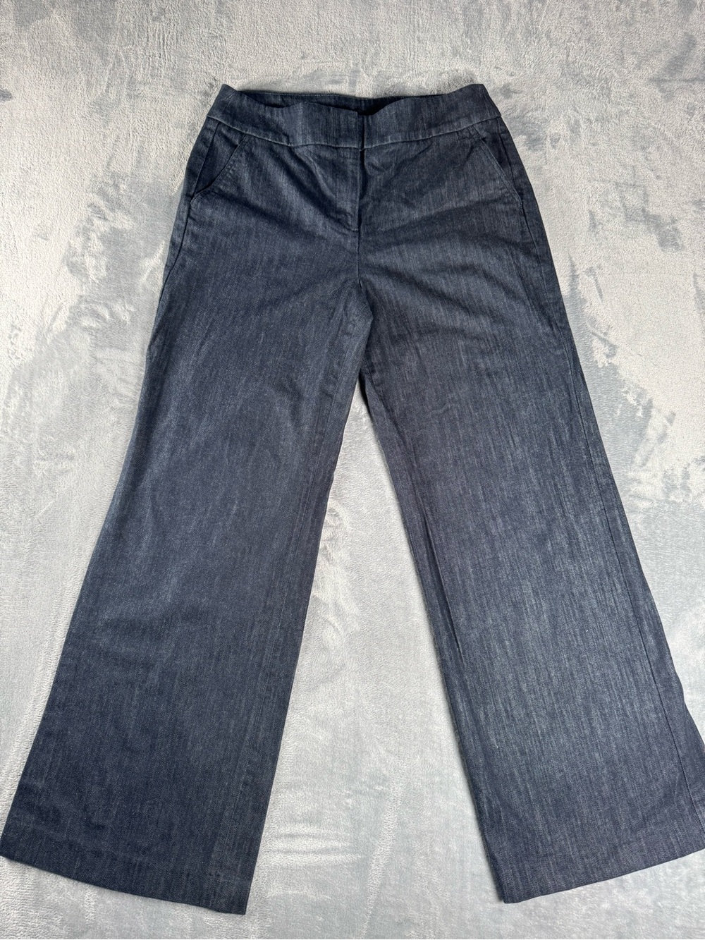 Talbots Refined Denim Wide Leg Pants High Waist Dark Wash Trouser Women’s Size 8 - Picture 3 of 7